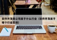 软件开发类公司属于什么行业（软件开发属于哪个行业类别）